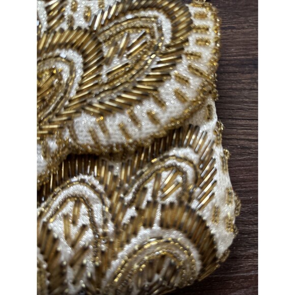 Vintage Gold Hand Beaded Clutch Convertible Shoulder Bag MCM Art Deco Y2… - Picture 4 of 7